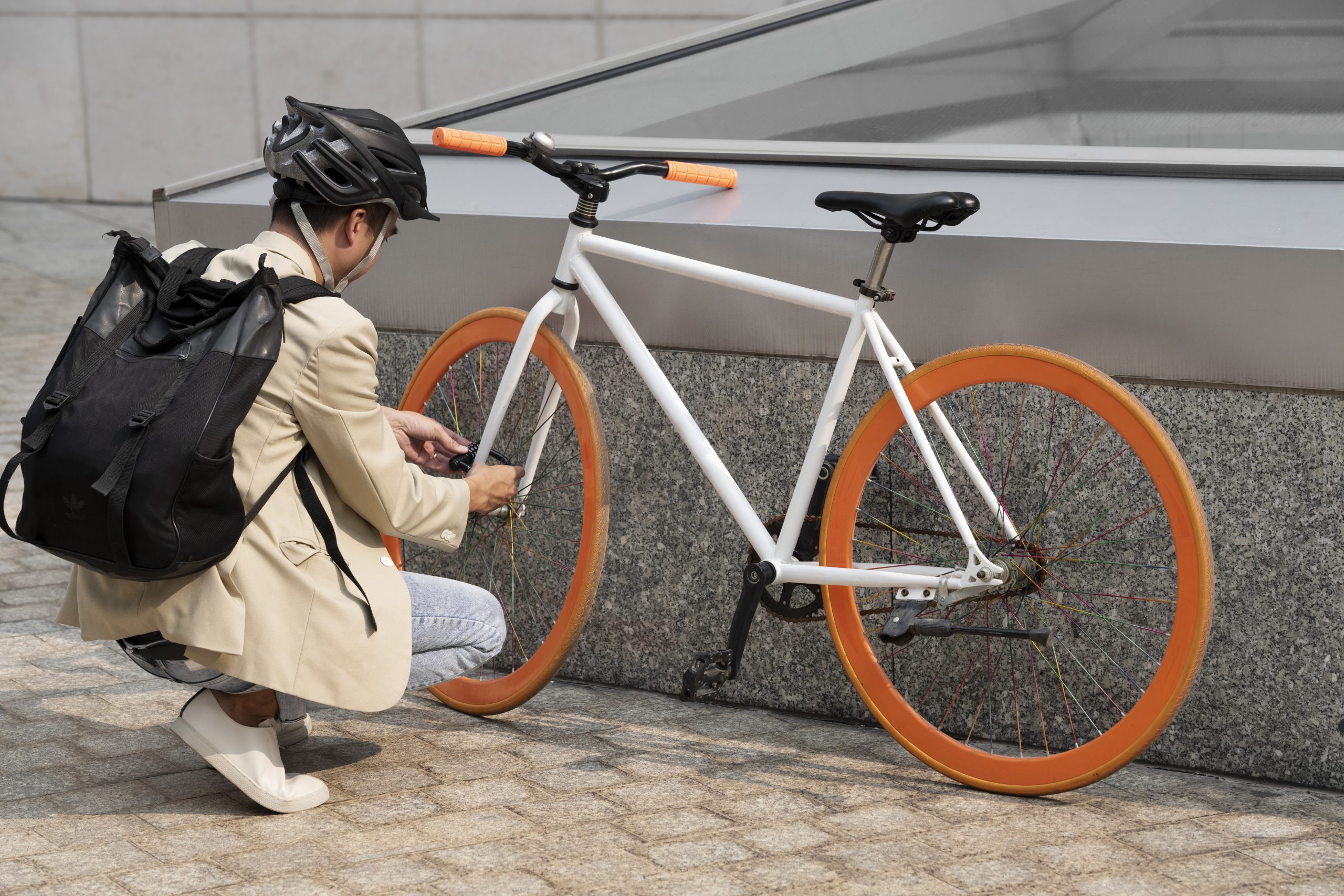 full-shot-man-securing-bicycle